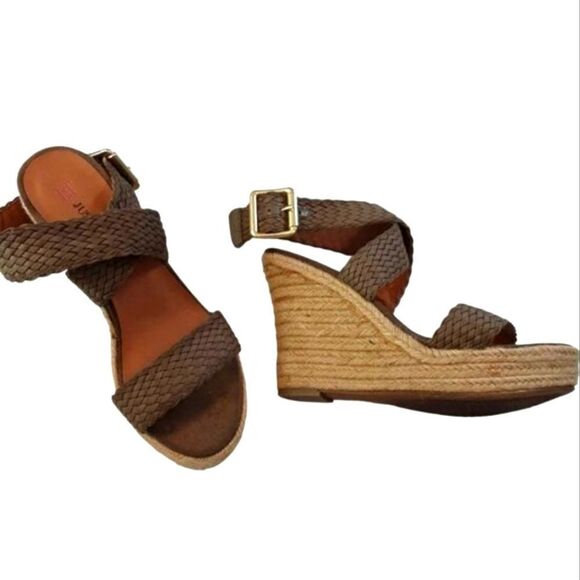 JustFab Sandals Woven Platform Wedge Sisal Braid Ankle Strap Women's Size 7.5 - Picture 10 of 13